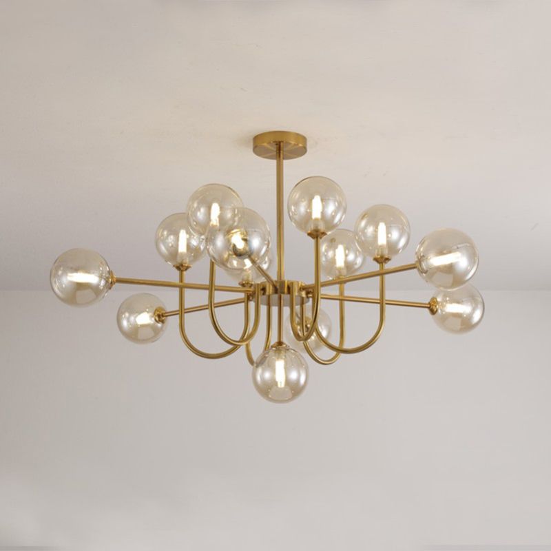 Contemporary Chandelier Glass Shade Pendant Lighting Fixtures for Dining Room