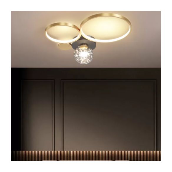 Minimalismo, círculos geométricos nórdicos, luz LED de techo, bola de cristal transparente, cadena de luces LED, accesorio de iluminación para sala de estar