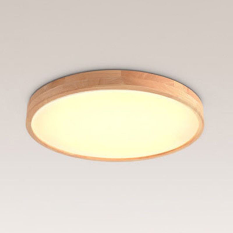 Moderno LED de montaje de luz de montaje de color beige Iluminación de montaje de color beige con sombra de madera