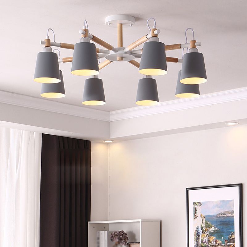 Minimalist Macaron Hanging Light Metal Hanging Chandelier for Sitting Room