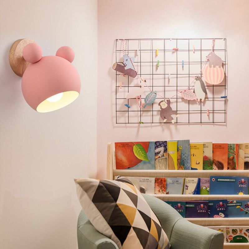 Metal Wall Lights Modern Macaron Style 1 Light Wall Sconce for Bedroom