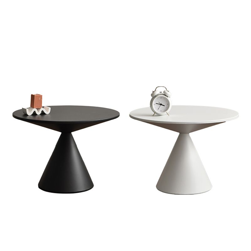 Contemporary Corner Table Metal Round Pedestal Side End Table