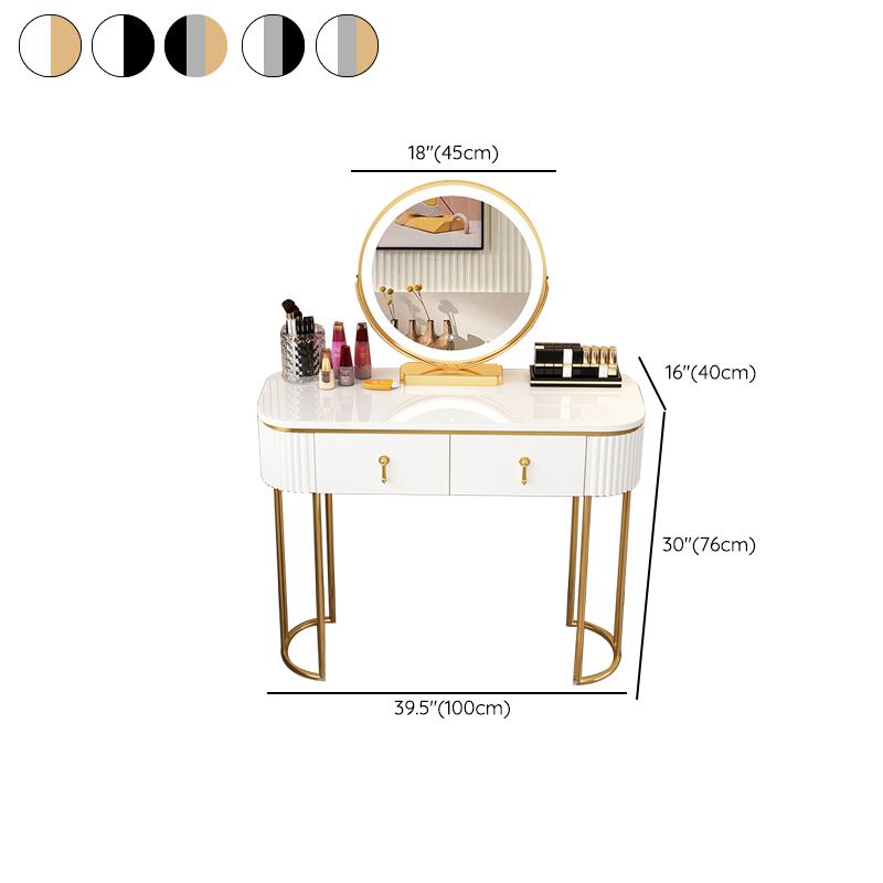 Removable Makeup Counter Lighted Mirror Vanity Dressing Table with Drawer