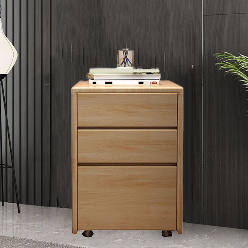 Contemporary Rubber Wood Storage Chest Home Chest with 3 Drawers