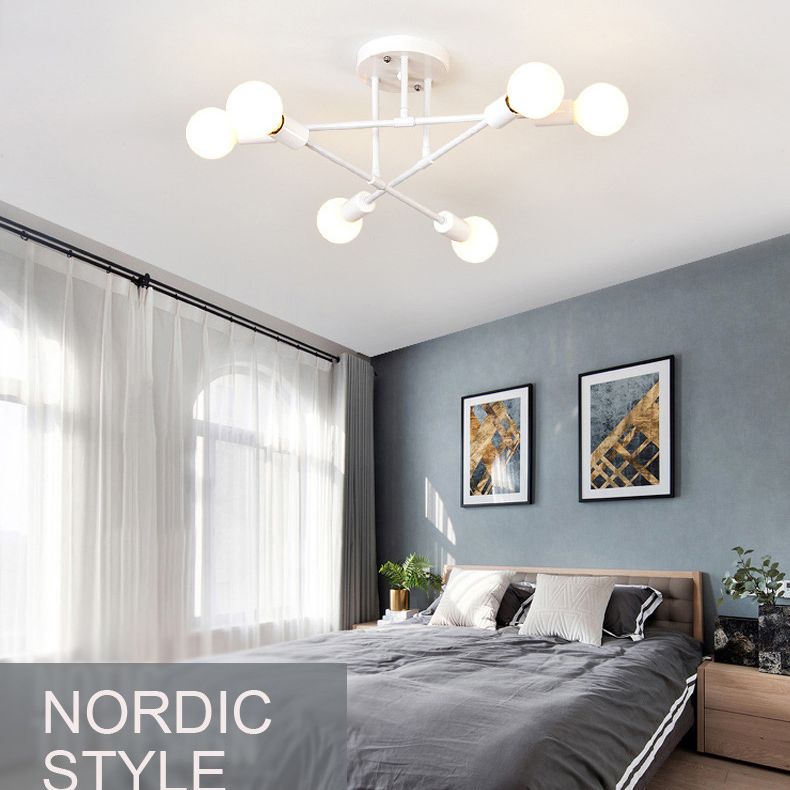 Halbbündige Deckenleuchte im Schmiedeeisen-Industriestil, stimmungsvolle Metall-Einbauleuchte für Schlafzimmer