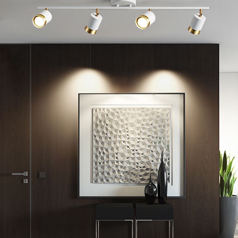 Nordische zylindrische Metallschienenstrahler, halbbündige Deckenschienenbeleuchtung für das Foyer