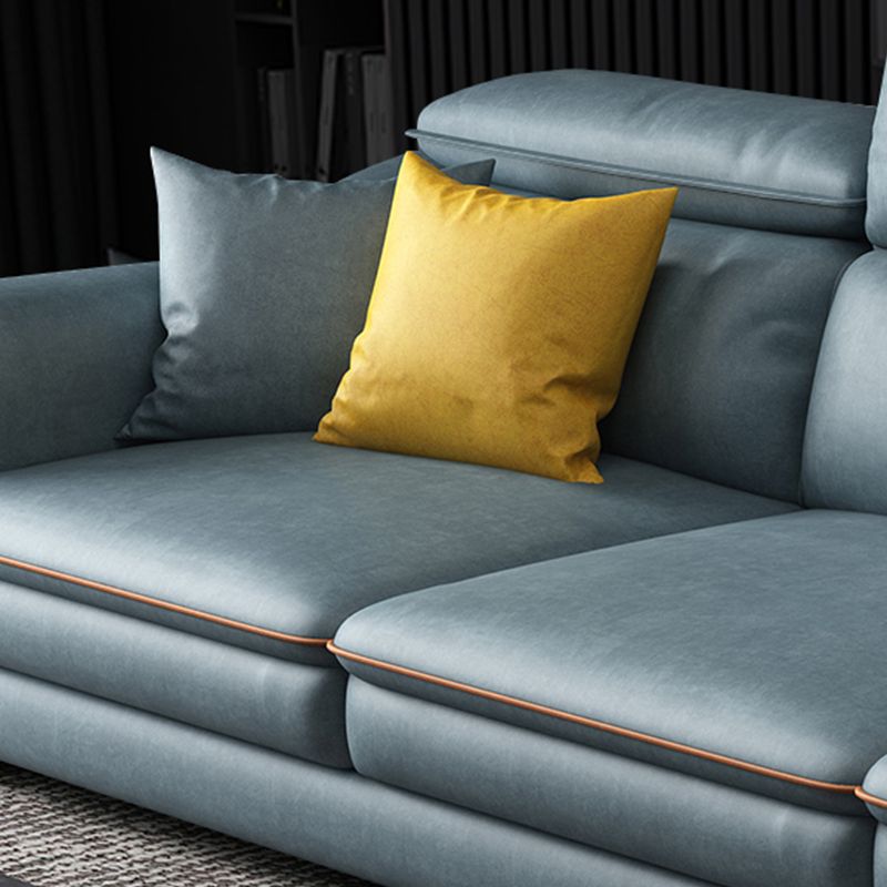 35.43"H Modern Cushion Back Sectional Faux Leather Square Arm Sofa and Chaise