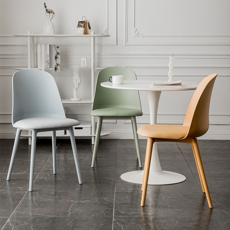 Kitchen Faux Leather Side Chair Modern Style Parsons Armless Chair Set