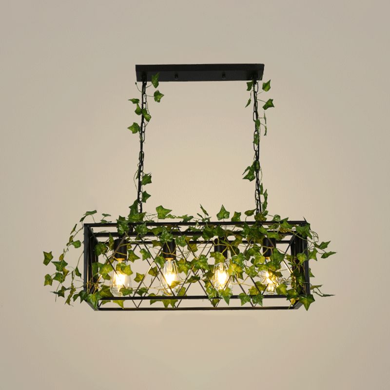 Lampada a sospensione in metallo nero 4/6-bulb Cumoid Plant Isola.