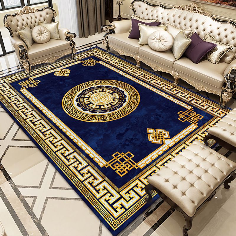 Aesthetic Flower Print Rug European Style Polyester Carpet Friendly Washable Rug for Home Decor