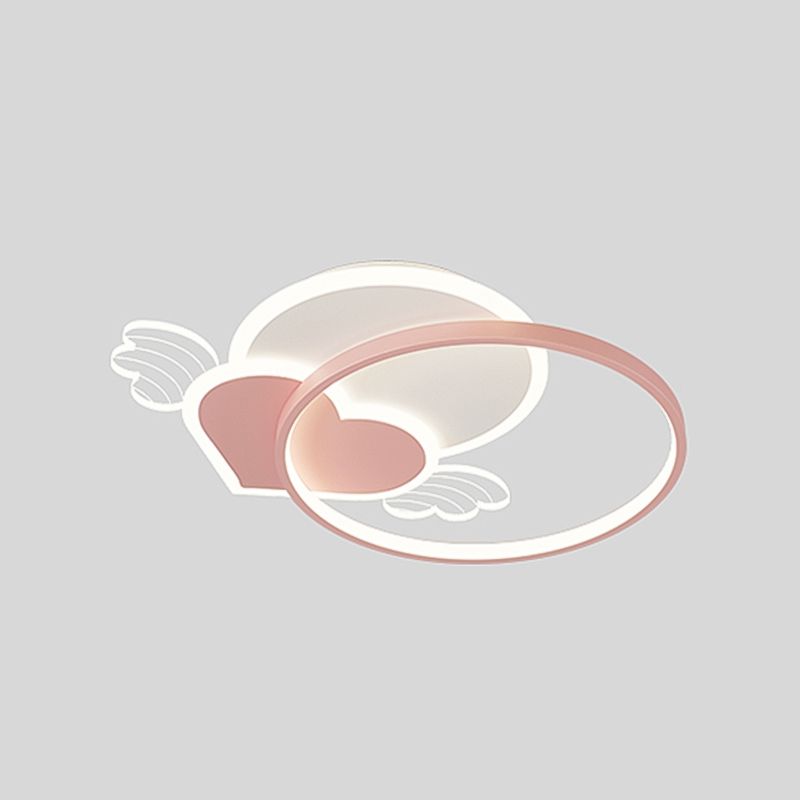 Modern Style Geometry Shape Ceiling Fixtures Metal 5 Light Ceiling Mounted Lights in Pink