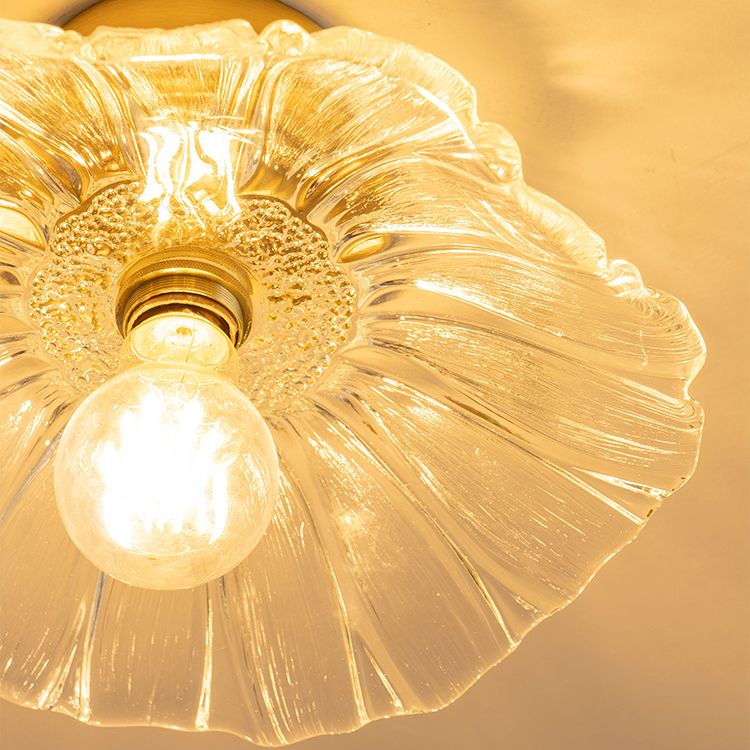 Modern Ceiling Lamp Glass Flush Mount Light Fixture for Bedroom Corridor