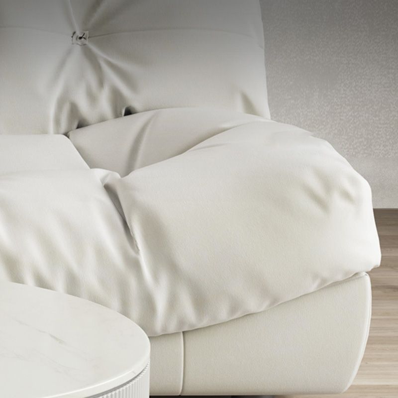 Tufted Split-Back Seating Armless Standard Sofa Leather for Apartment