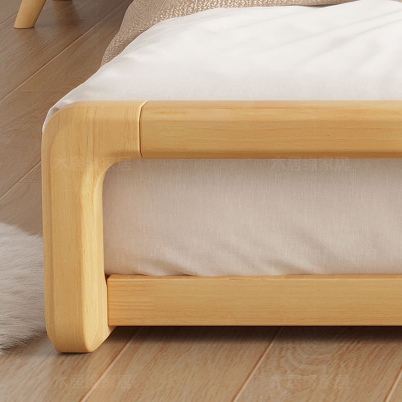 84.65 inch Wide Tropical Bed Frame Rubberwood Bed with Headboard