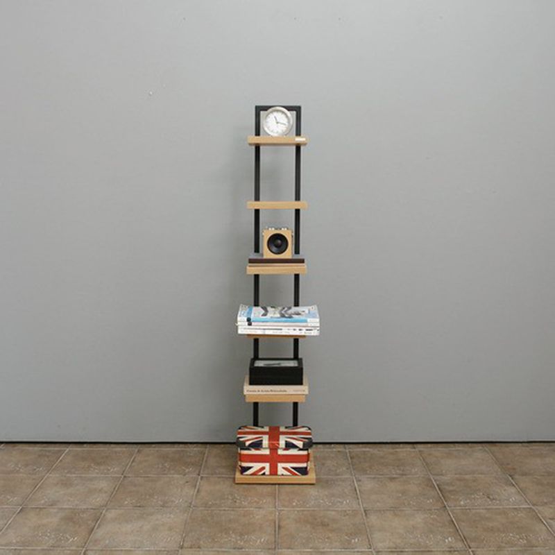 Modern Style Wooden Bookshelf Vertical Shelf Bookcase for Home