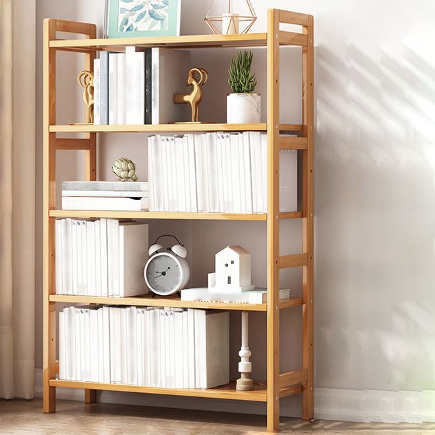 Etagere Bookcase Bamboo Open Back Shelf Bookcase for Study Room