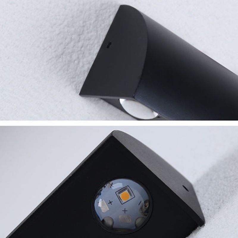 Modern Style Wall Lamp Metal 3 Lights Sconces in Black for Outdoor
