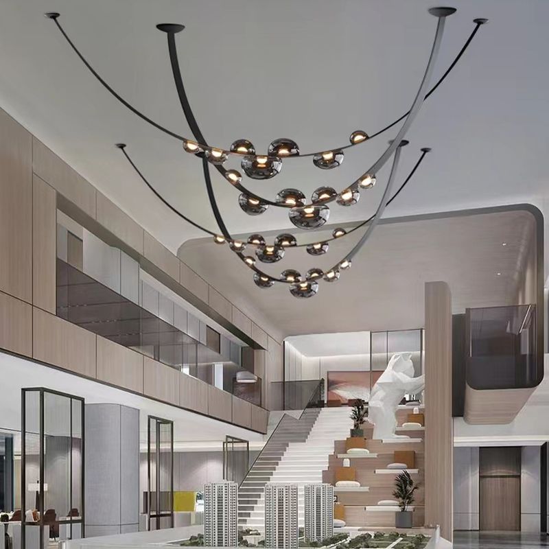 Modern Pendant Lighting Fixtures Glass 7 Lights Island Light Fixture for Dining Room