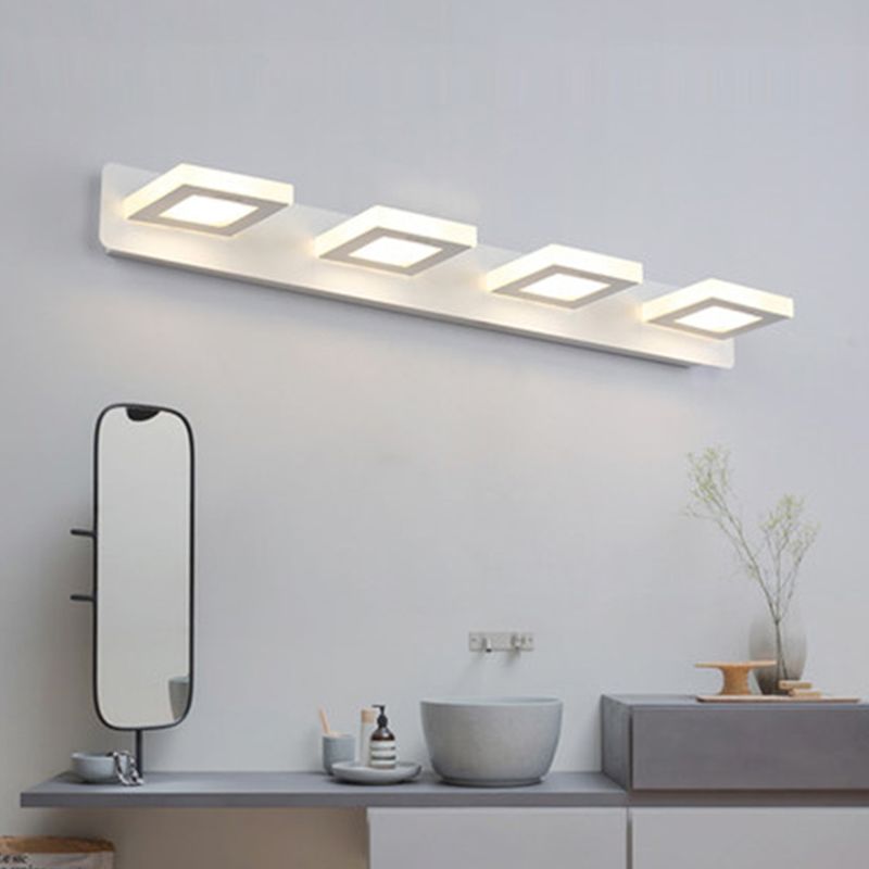 Metal Geometric Wall Mount Lighting Modern Multi Lights Mirror Wall Light Fixture in White