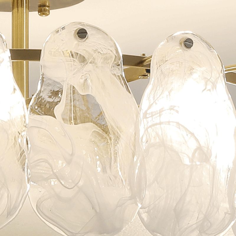 Multi Light Cylindrical Ceiling Lamp Modern Style Glass Ceiling Lighting for Living Room