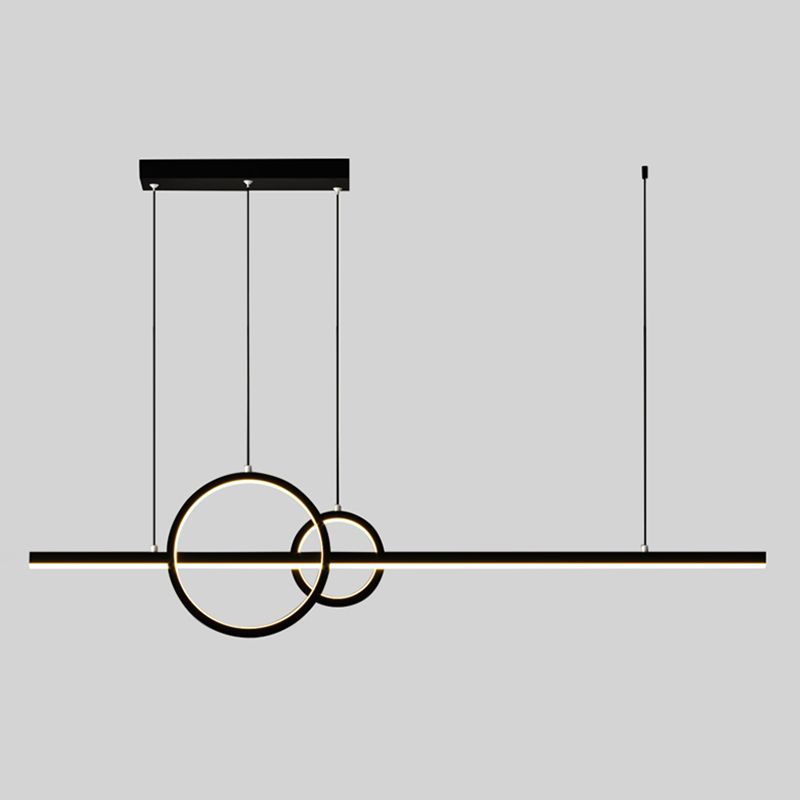 Circles LED Hanging Ceiling Light Modern-Style Metal Island Chandelier Light