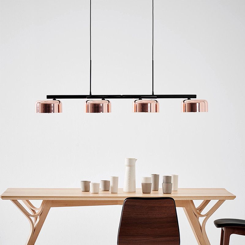 Luces colgantes de cocina contemporáneos luces de techo colgantes de domo Metal 4 luz