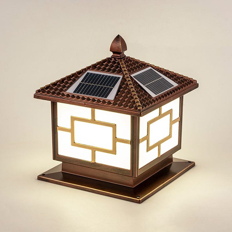 Modern LED Solar Lighting Fixture with Acrylic Shade for Backyard