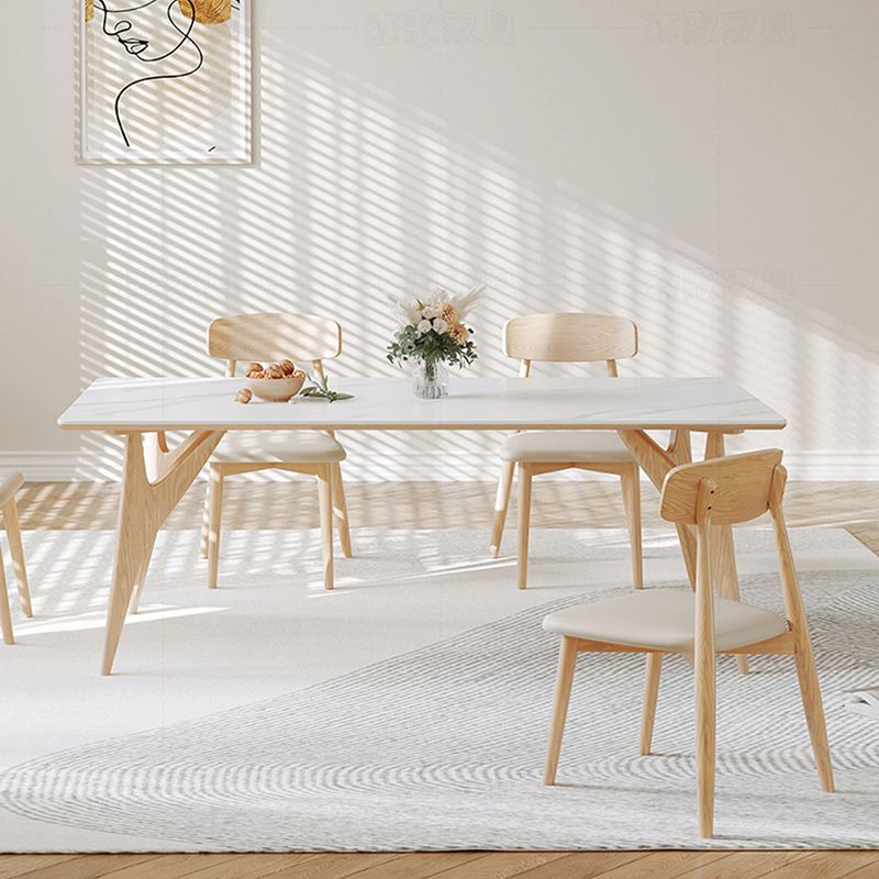 Modern Dining Table Set 1/4/7 Pieces with Wood Base Kitchen Furniture Set