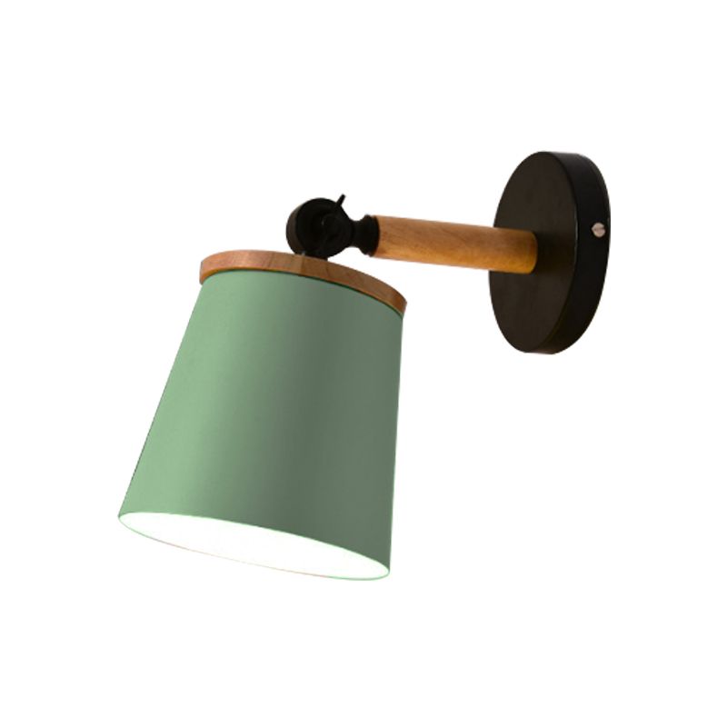 Single Light Trapezoid Sconce Light Rotatable Macaron Loft Metal Wall Lamp for Bedside