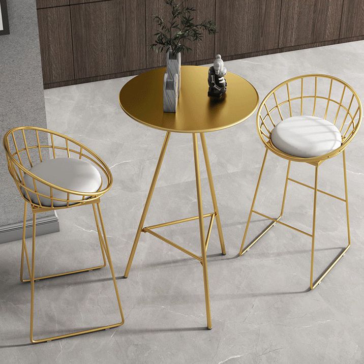 Mesa de comedor de barra de interior industrial Pedestal Bistro Table con reposapiés