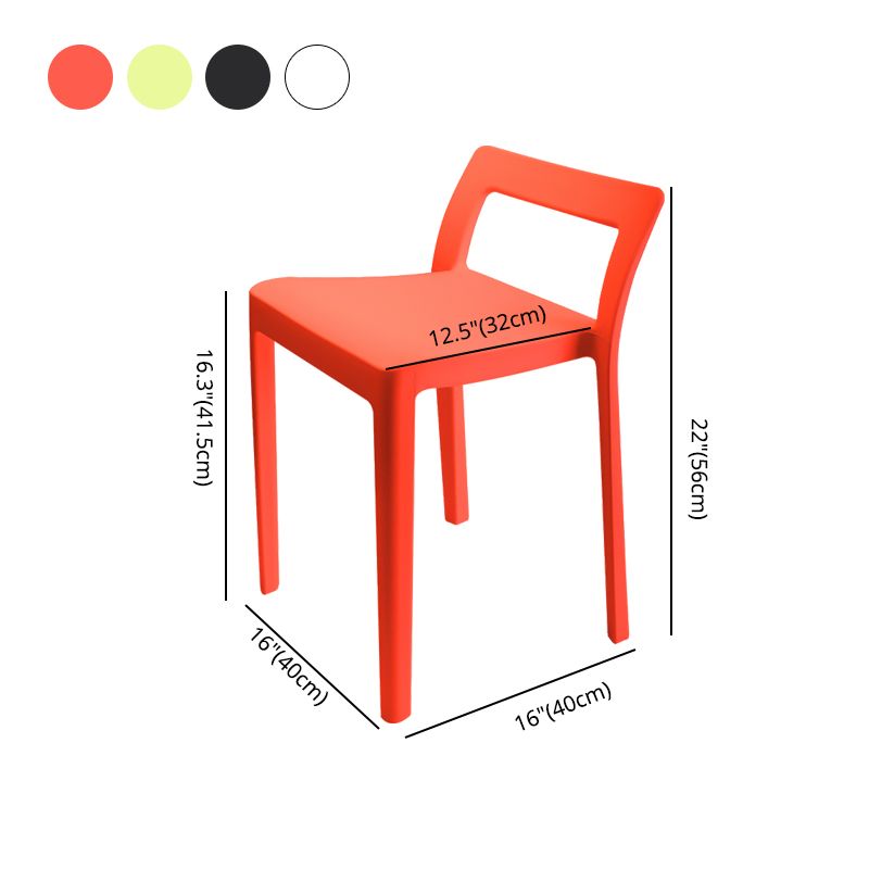 Chaises latérales arrière ouvertes de cuisine de salle à manger de ensemble de chaise en plastique de style moderne