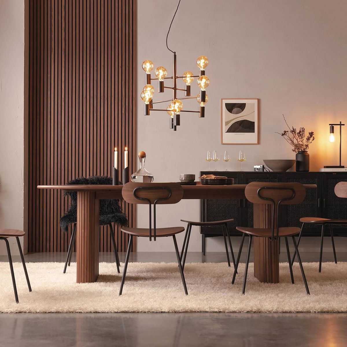 Solid Wood Top Dining Table Modern Oval Table with Double Pedestal for Kitchen