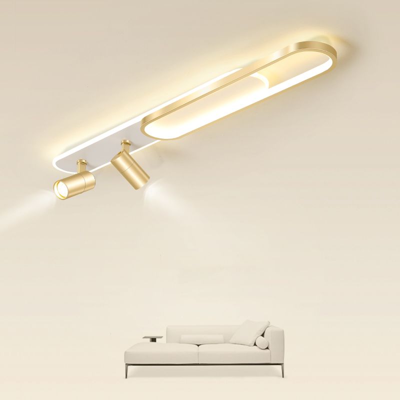 Apparecchio a filo a LED oblungo a 2 luci in moderno appuntamento con soffitto in ferro battuto in stile conciso per il guardaroba