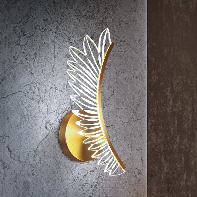 Modern Unique Shape Wall Mount Light Fixture Sconce Lamp in Gold for Dining Room