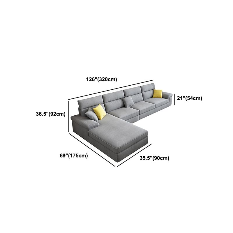 Slipcovered Sectional Pillow Top Arm Sofa & Chaise with 4 Seaters