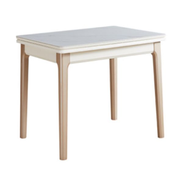 Modern Stone Scalable Dining Table Wood Legs for Dining Room