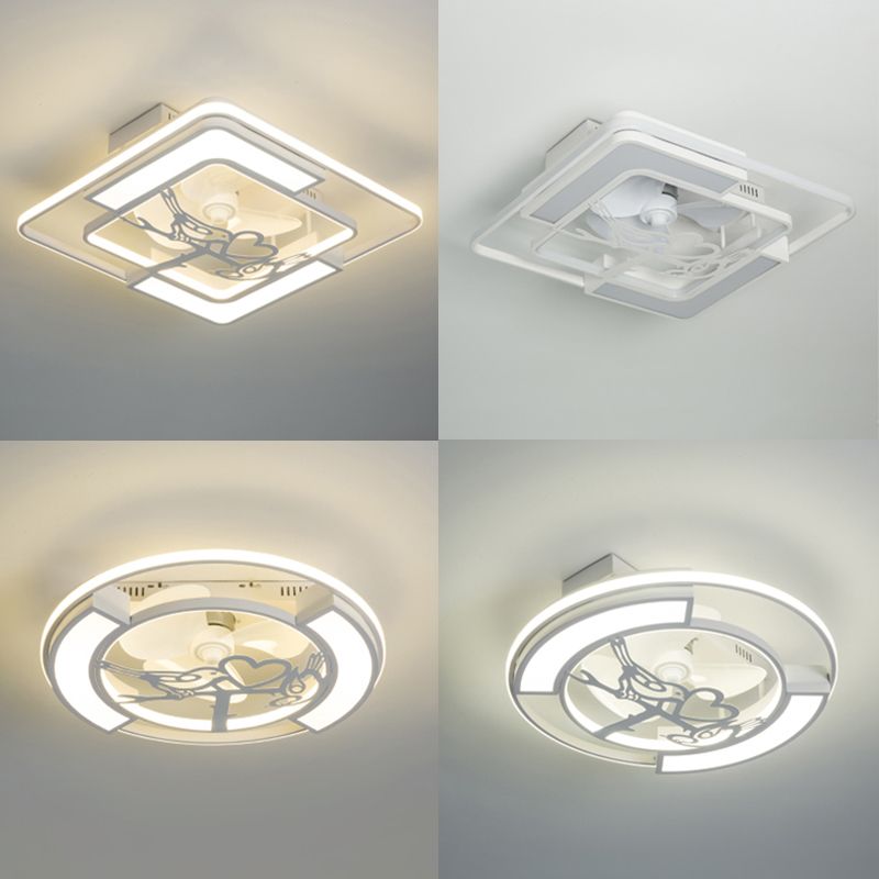 Weiße geometrische Deckenlüftungslampe moderne Acryl -LED -Halbblütenmontage Licht für Wohnzimmer