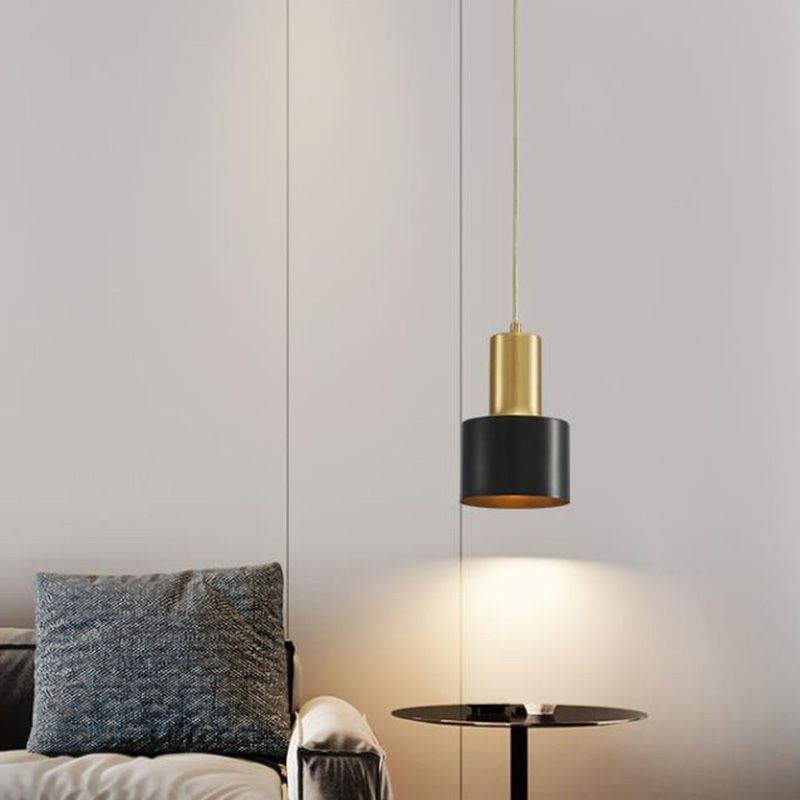 Cylinder Metal Hanging Ceiling Light Minimalist-Style Hanging Pendant Light for Bedroom