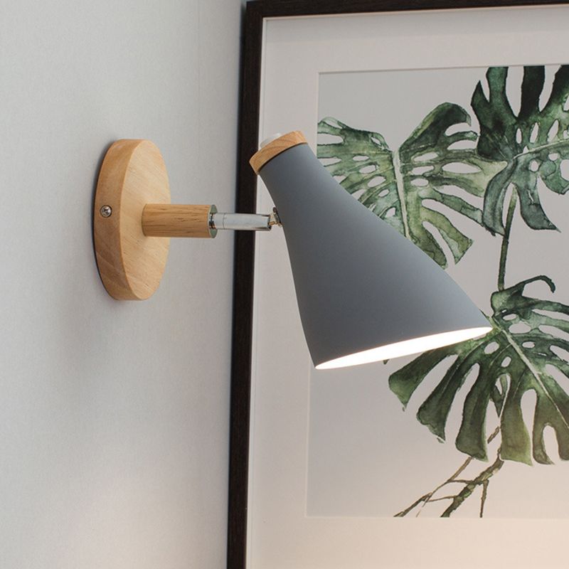 Metal Flared Wall Lighting Modern Style 1 Light Wall Lighting Fixtures