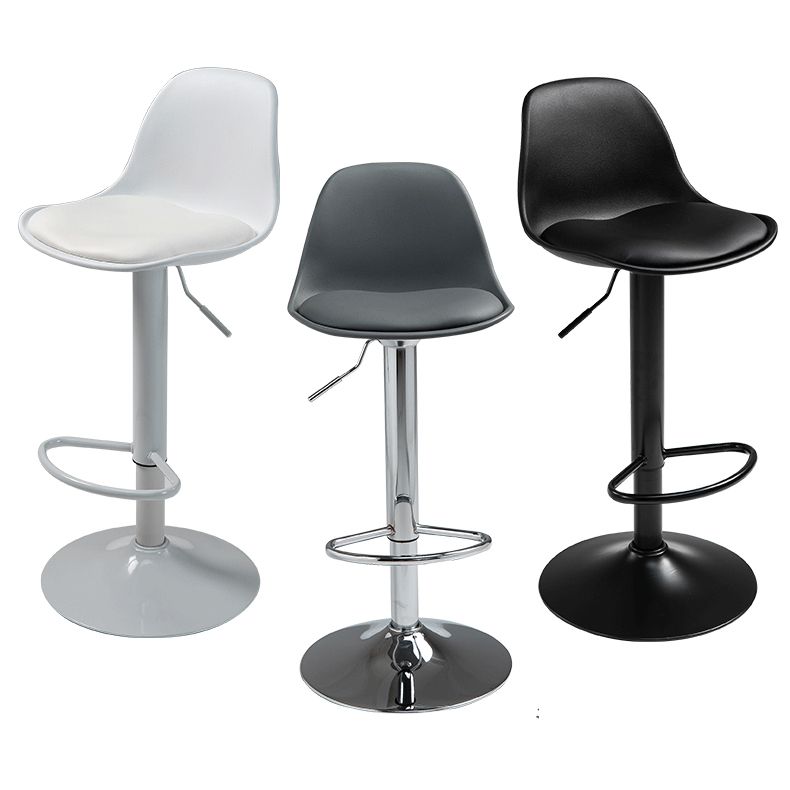 Plastic Adjustable Height Bar Stool Contemporary Upholstered Bar Stool
