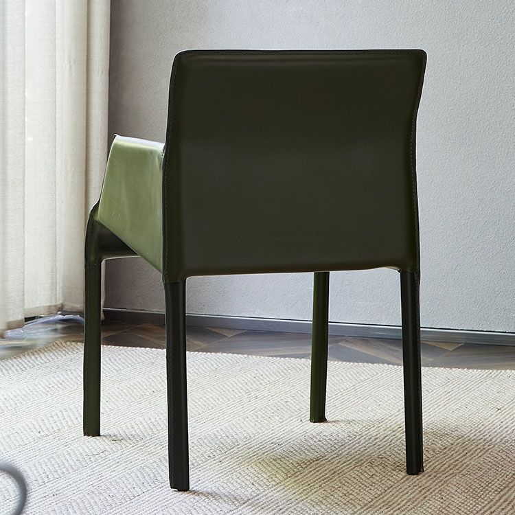 Leather Modern Indoor-Outdoor Chair Restaurant Solid Back Arm Chair