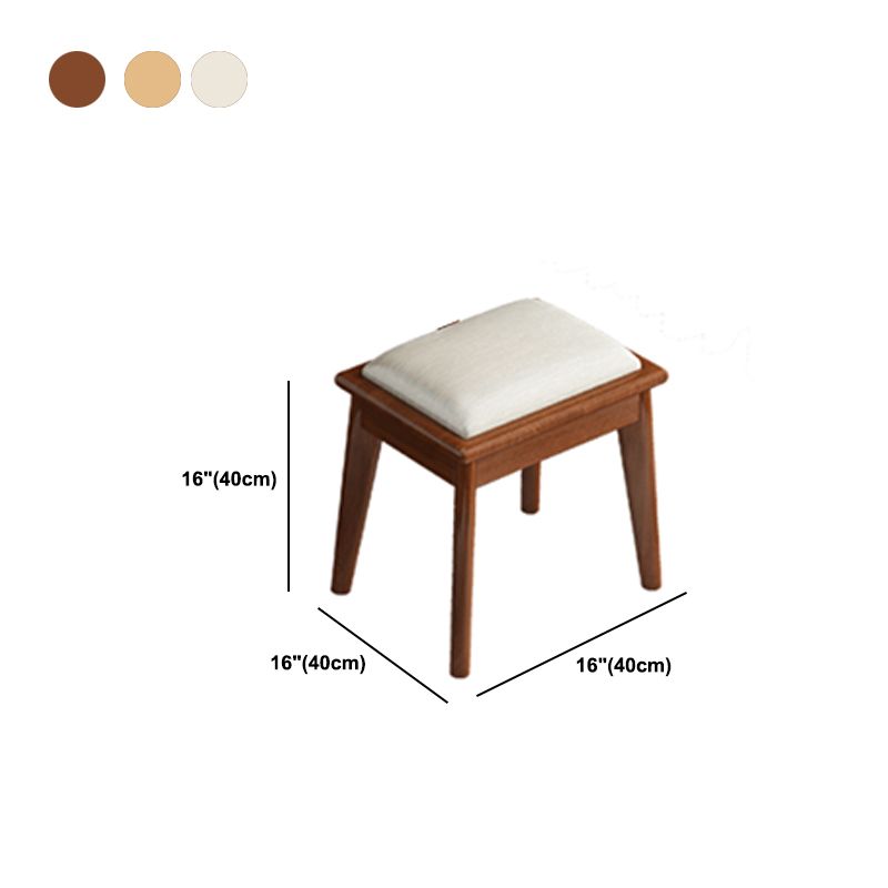 Scandinavian Solid Wood Dresser 1-Drawer Vanity Table with Stool and Mirror