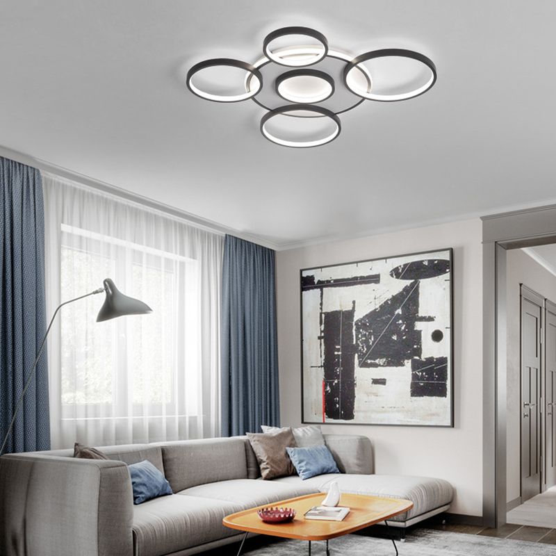 Geometric Pendant Light Fixtures Modern Metal Ceiling Light in Black