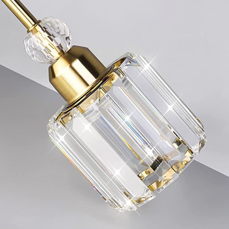 Modernism Single Golden/Chrome Vanity Light Shaded Crystal Bath Bar