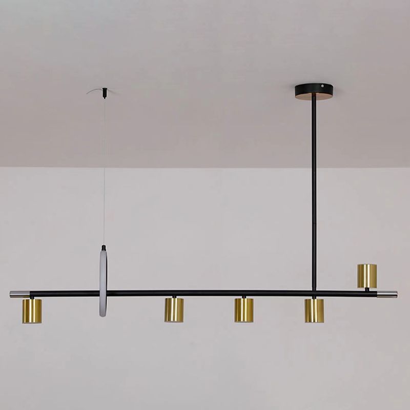 Cylinder Island Lighting Contemporary Metal Island Lighting Fixture for Kitchen