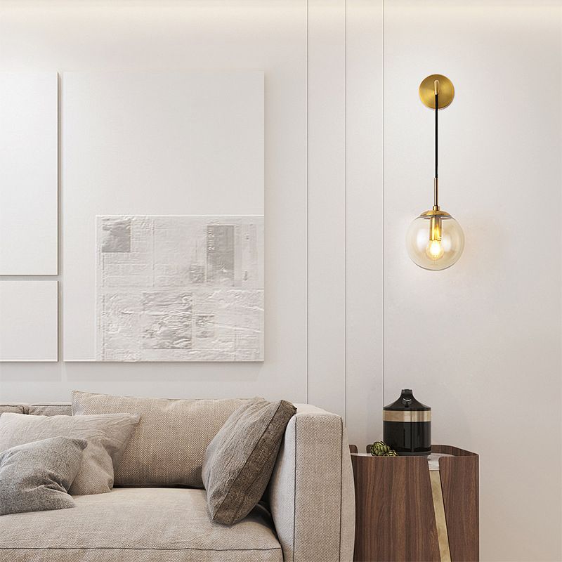 Accesorios de iluminación de pared orbe de estilo de estilo moderno 1 iluminación de pared de luz