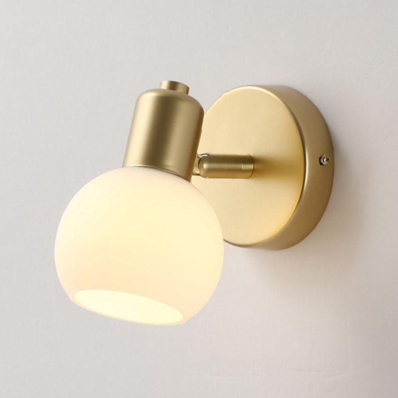 1 / 2 / 3 - Light Wall Sconce Adjustable Iron & Glass Post Modern Wall Lighting in Gold