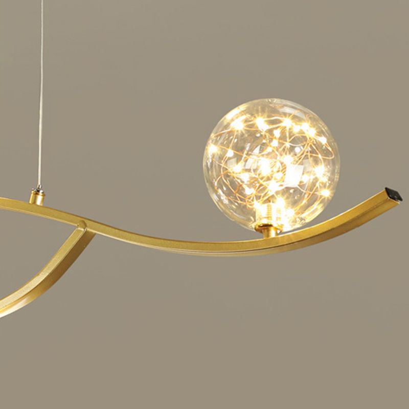 Simple Hanging Island Light Glass LED Hanging Lighting Fixture for Sitting Room