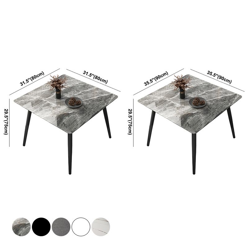 Vierkante vierkleurige eettafel Gesinterde stenen tafel Industrieel met 4 poten
