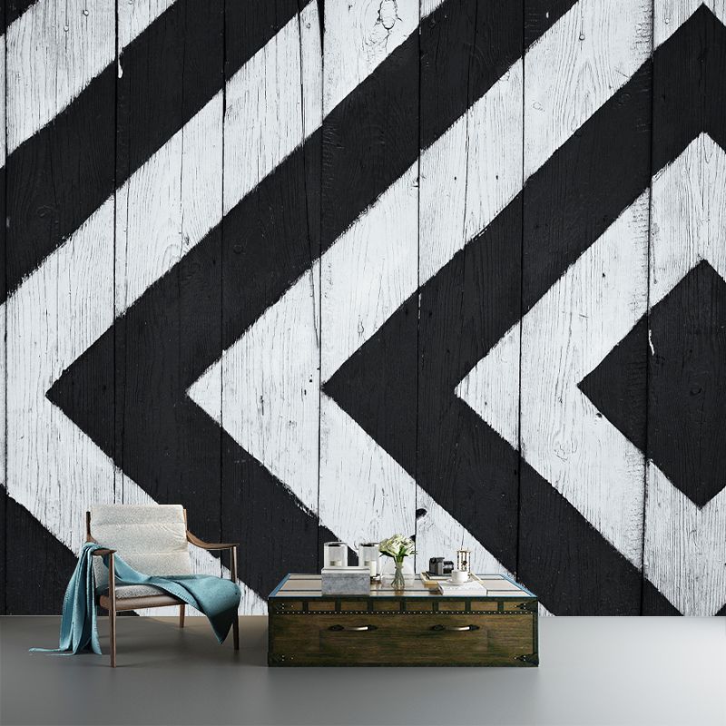 Customized Environmental Wall Mural Industrial Wood Textured Pattern Wall Covering